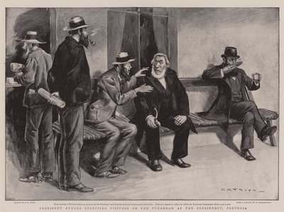 President Kruger Receiving Visitors on the Verandah at the Presidency, Pretoria by Charles Edwin Fripp